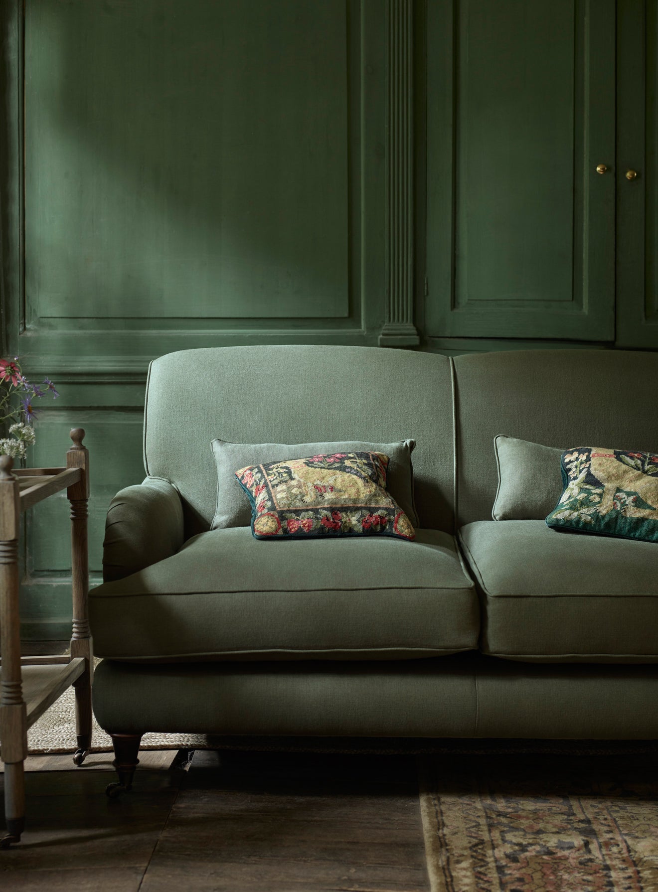 Abington Sofa, Two Seater, Moss Linen
